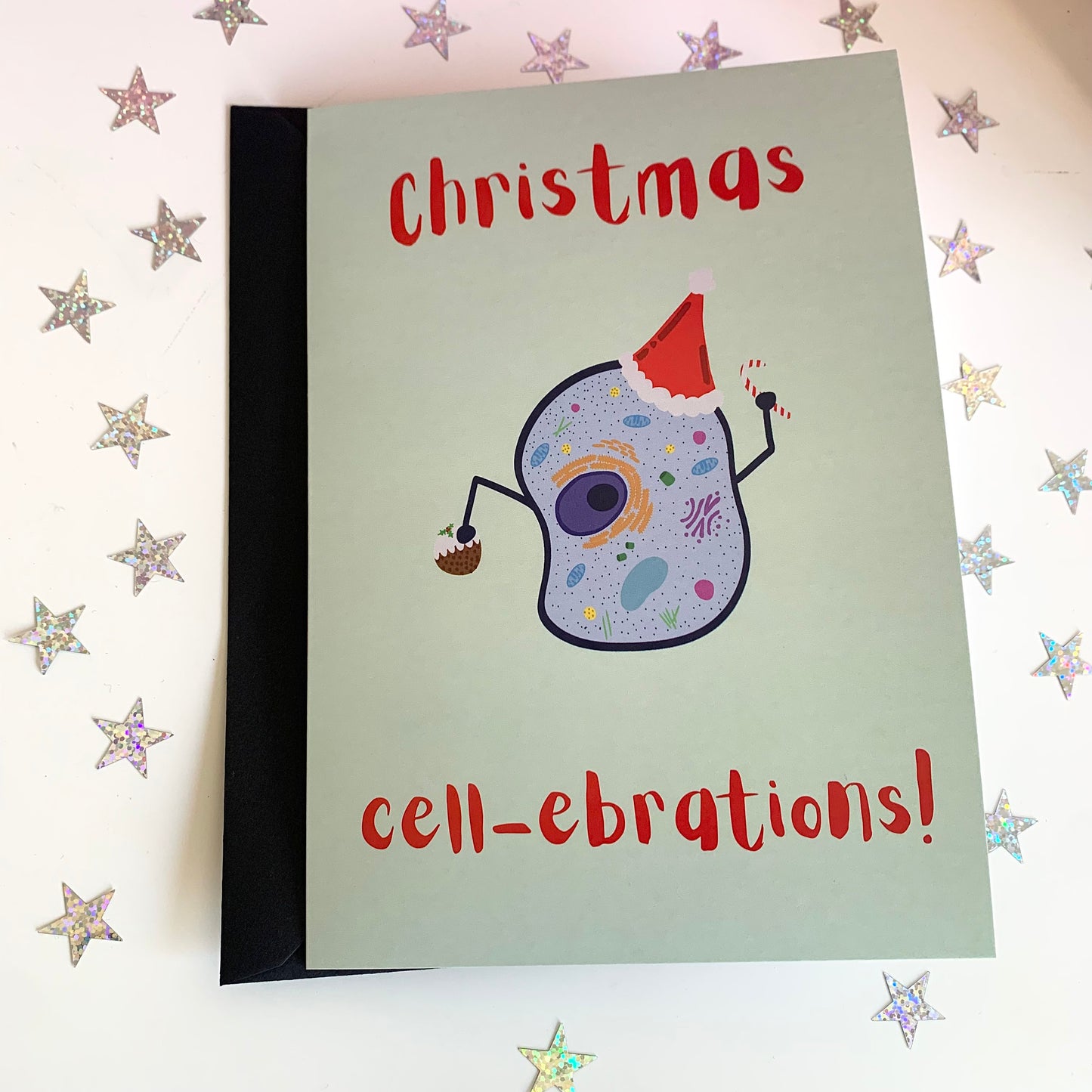 Christmas cell-ebrations microbiology science card