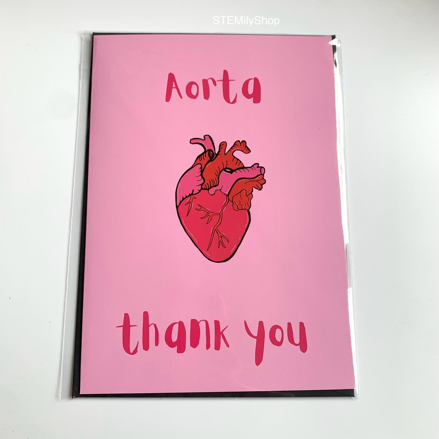 Aorta thank you heart cardiology anatomical biology science card