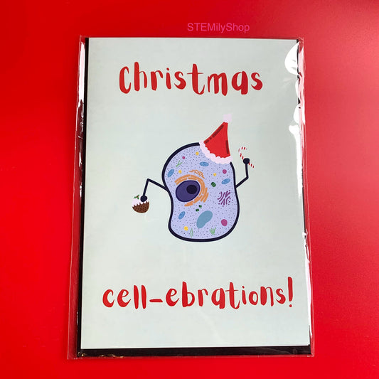 Christmas cell-ebrations microbiology science card