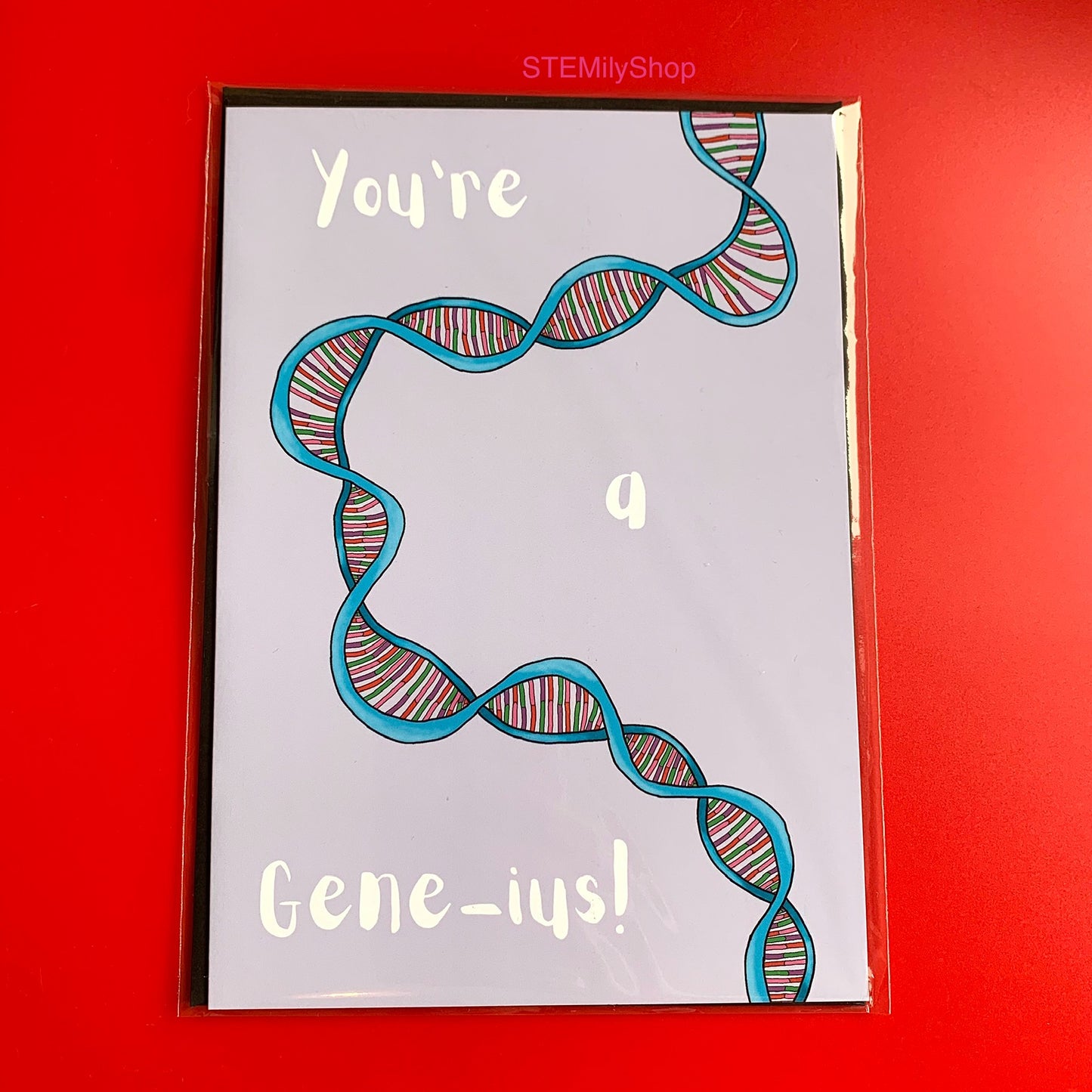 You're a gene-ius DNA gene anatomical biology science graduation congratulations card