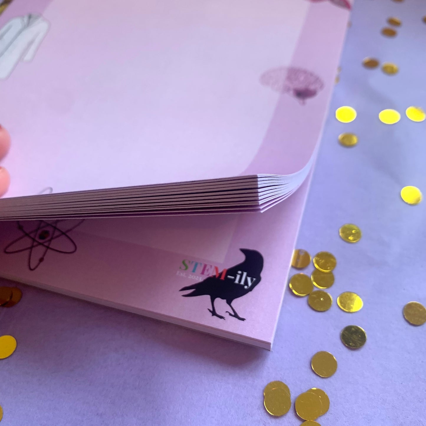 Pink science hand illustrated A5 notepad stationary