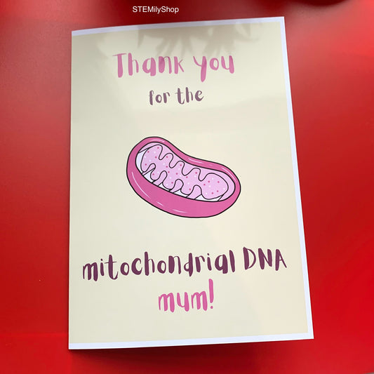 Thanks for the mitochondrial DNA mum anatomical biology science Mother's Day card