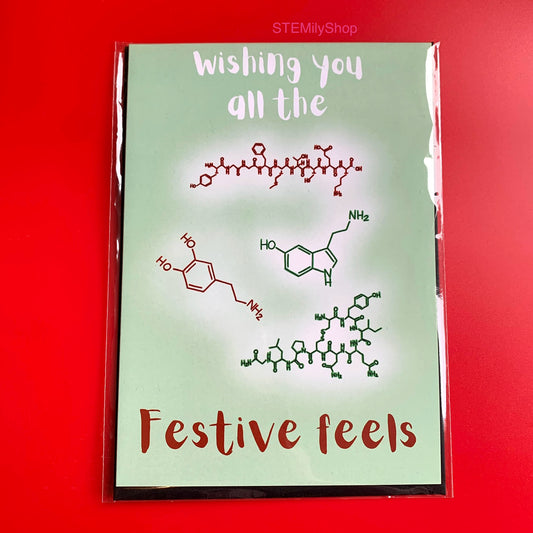 Wishing you all the festive feels chemistry card