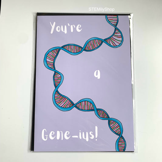 You're a gene-ius DNA gene anatomical biology science graduation congratulations card