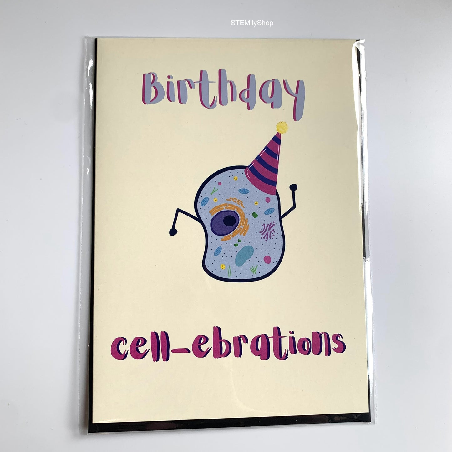 Cool quirky birthday party cell-ebrations anatomical cell biology science card