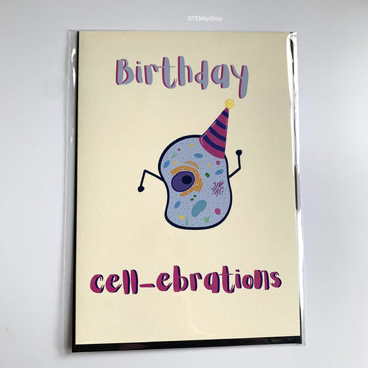 Cool quirky birthday party cell-ebrations anatomical cell biology science card