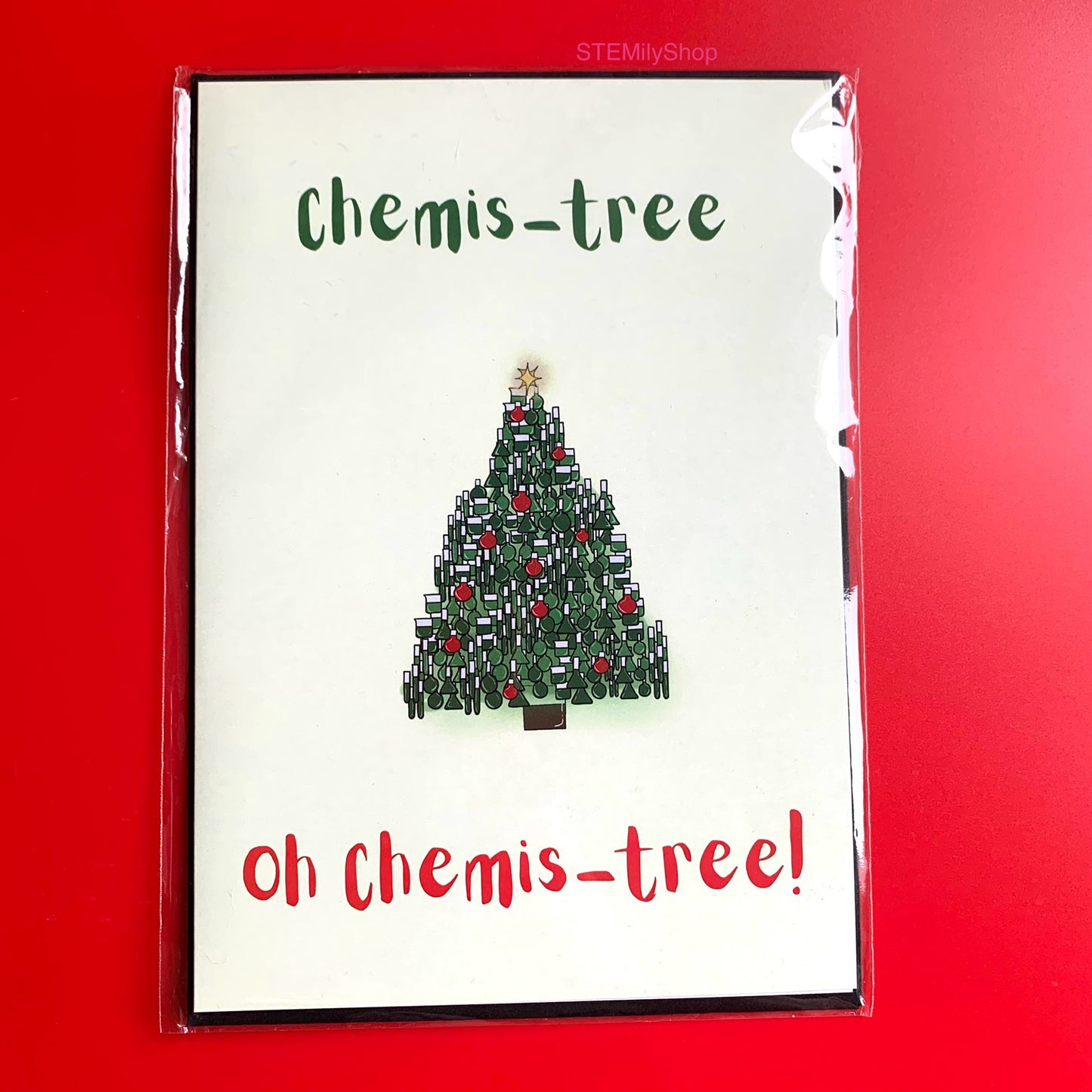 Chemis-tree chemistry cool quirky christmas science card