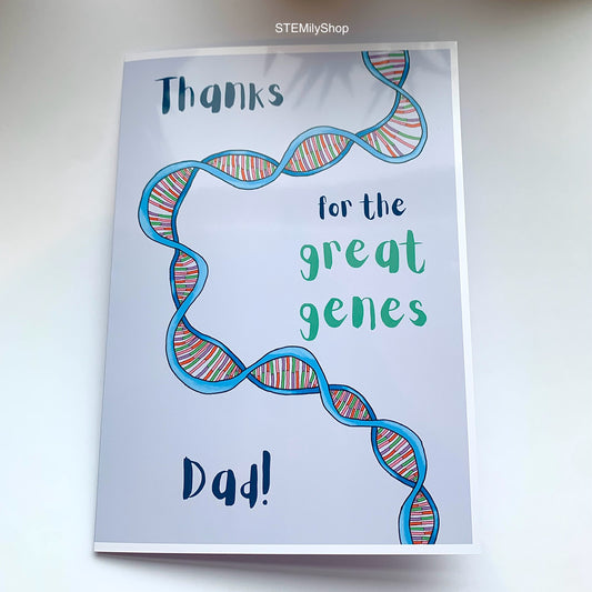 Thanks for the great genes DNA anatomical biology science Father's Day card