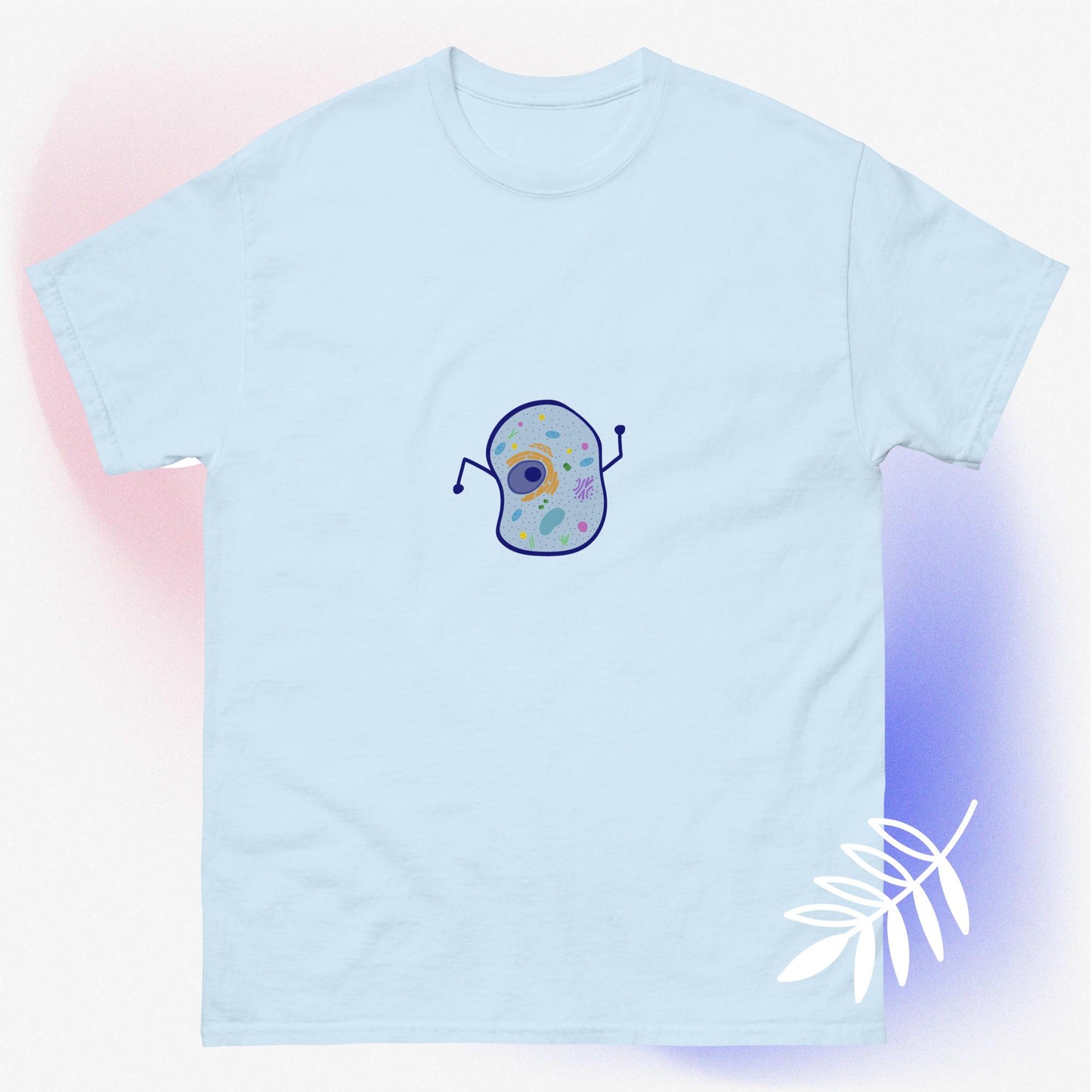 Blue science biology cell graphic design unisex t-shirt