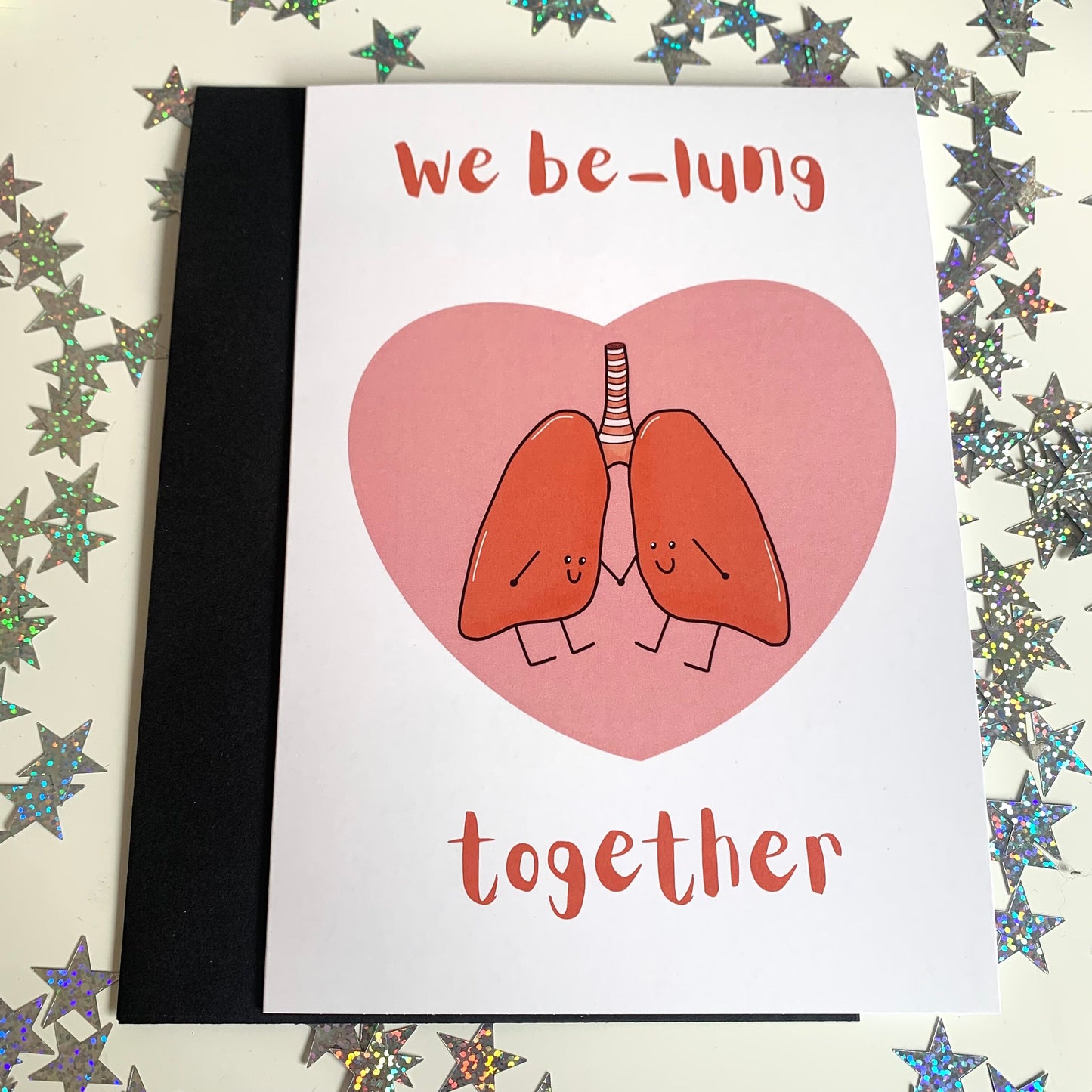 We be-lung together anatomical biology science anniversary valentines card