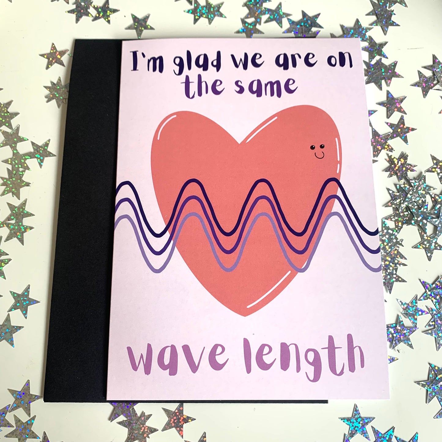 I'm glad we are on the same wavelength physics stem science anniversary valentines card