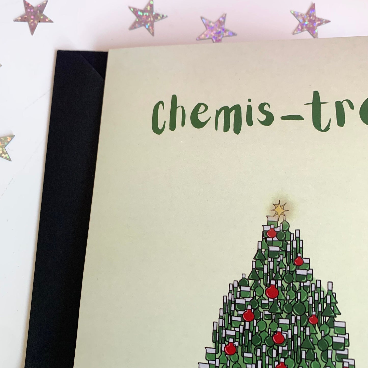 Chemis-tree chemistry cool quirky christmas science card
