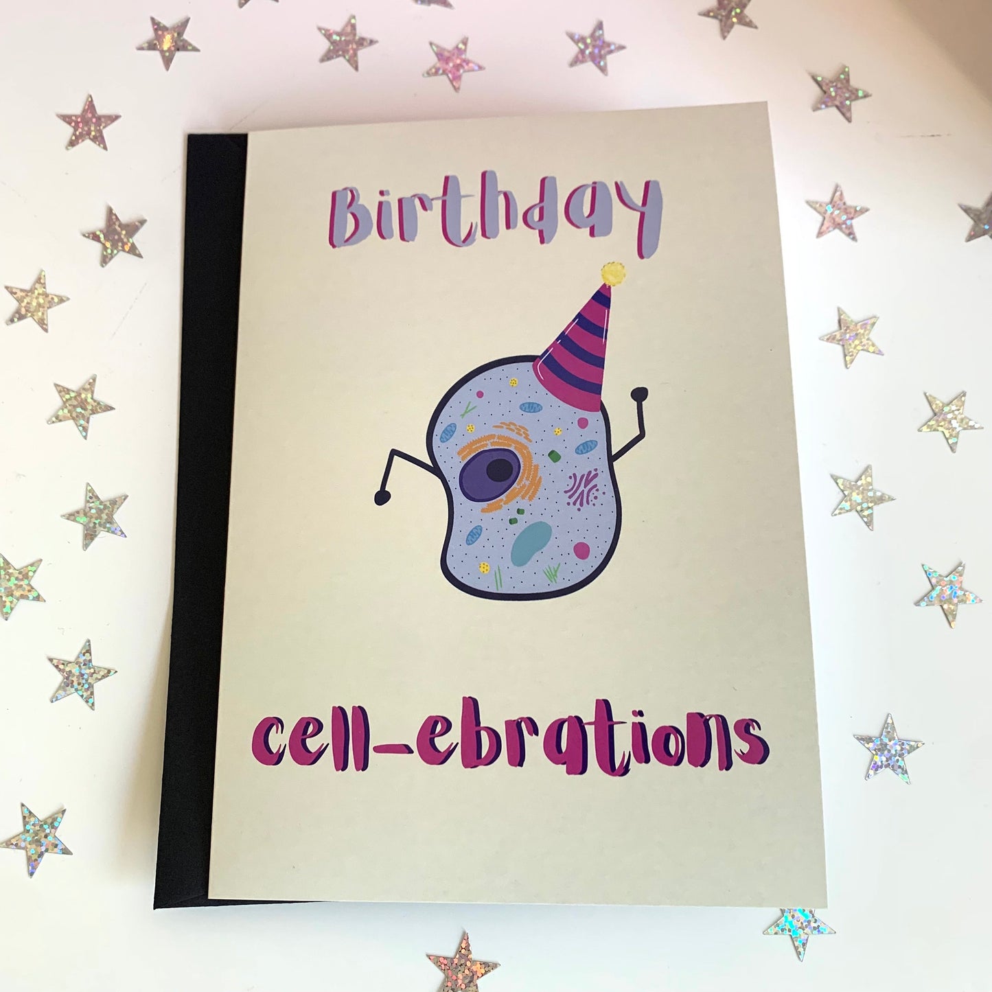 Cool quirky birthday party cell-ebrations anatomical cell biology science card