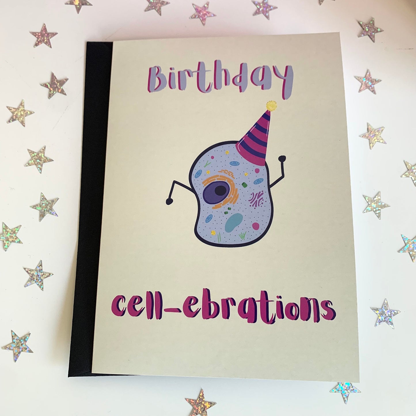 Cool quirky birthday party cell-ebrations anatomical cell biology science card