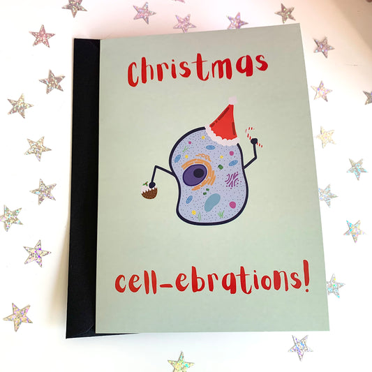 Christmas cell-ebrations microbiology science card
