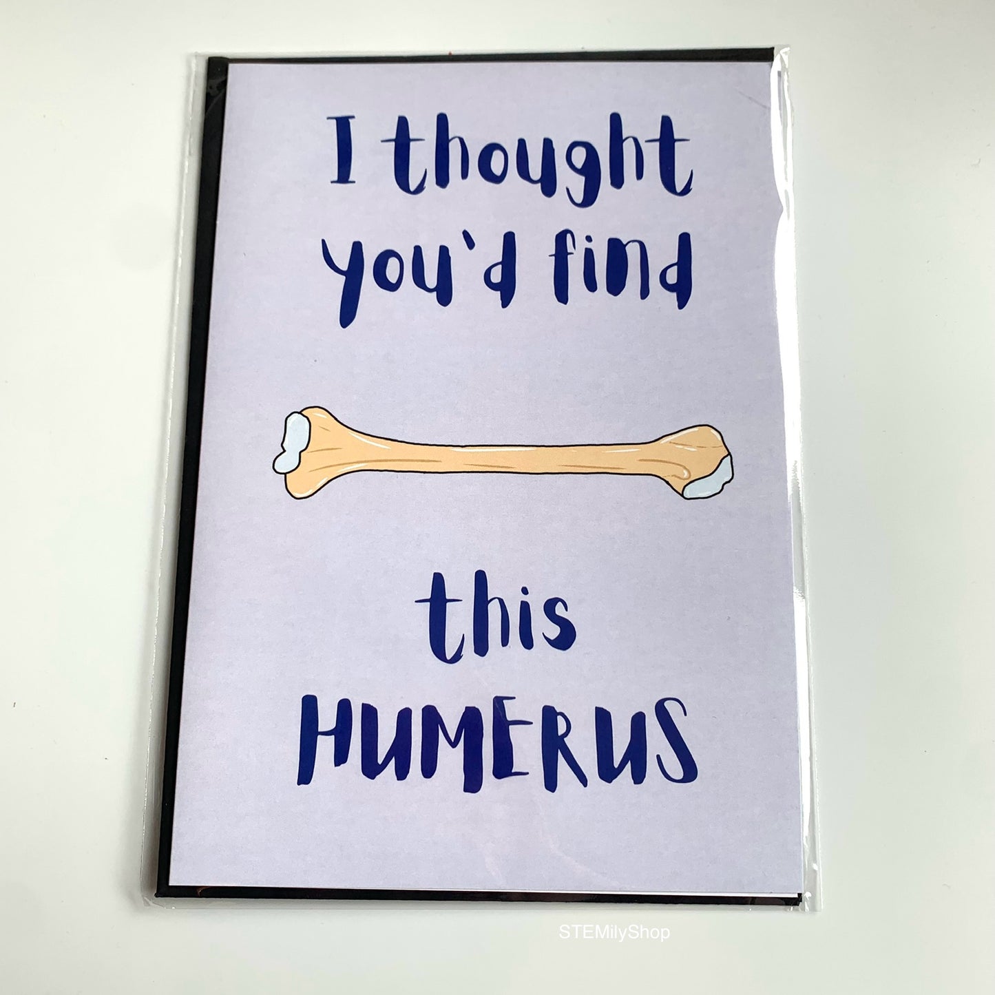 I thought you'd find this humerus bone biology greetings card