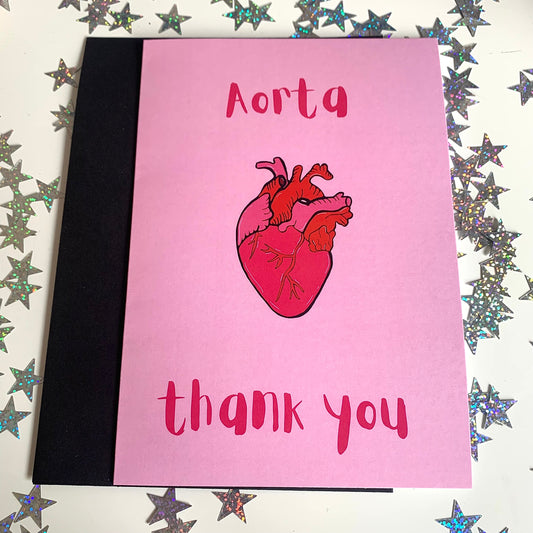 Aorta thank you heart cardiology anatomical biology science card