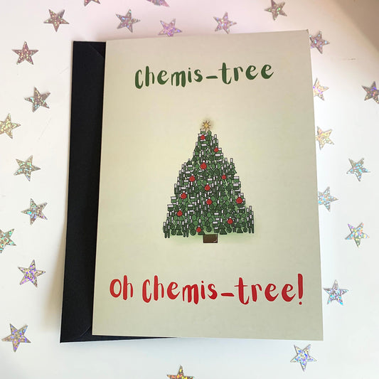 Chemis-tree chemistry cool quirky christmas science card
